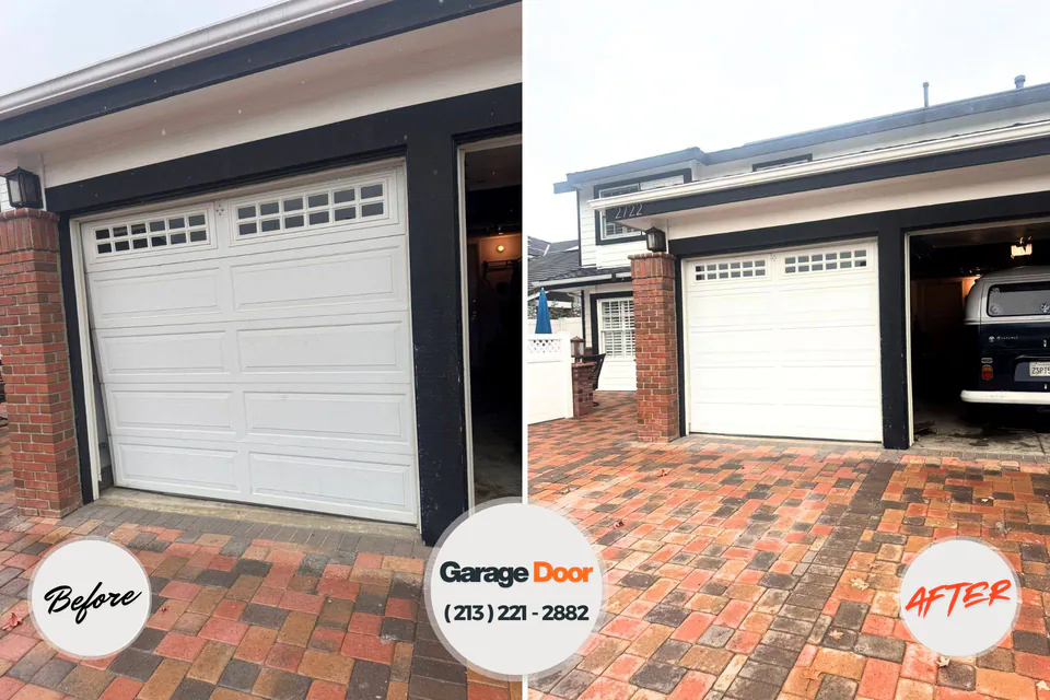 Before and after: garage door repair Huber Heights, OH